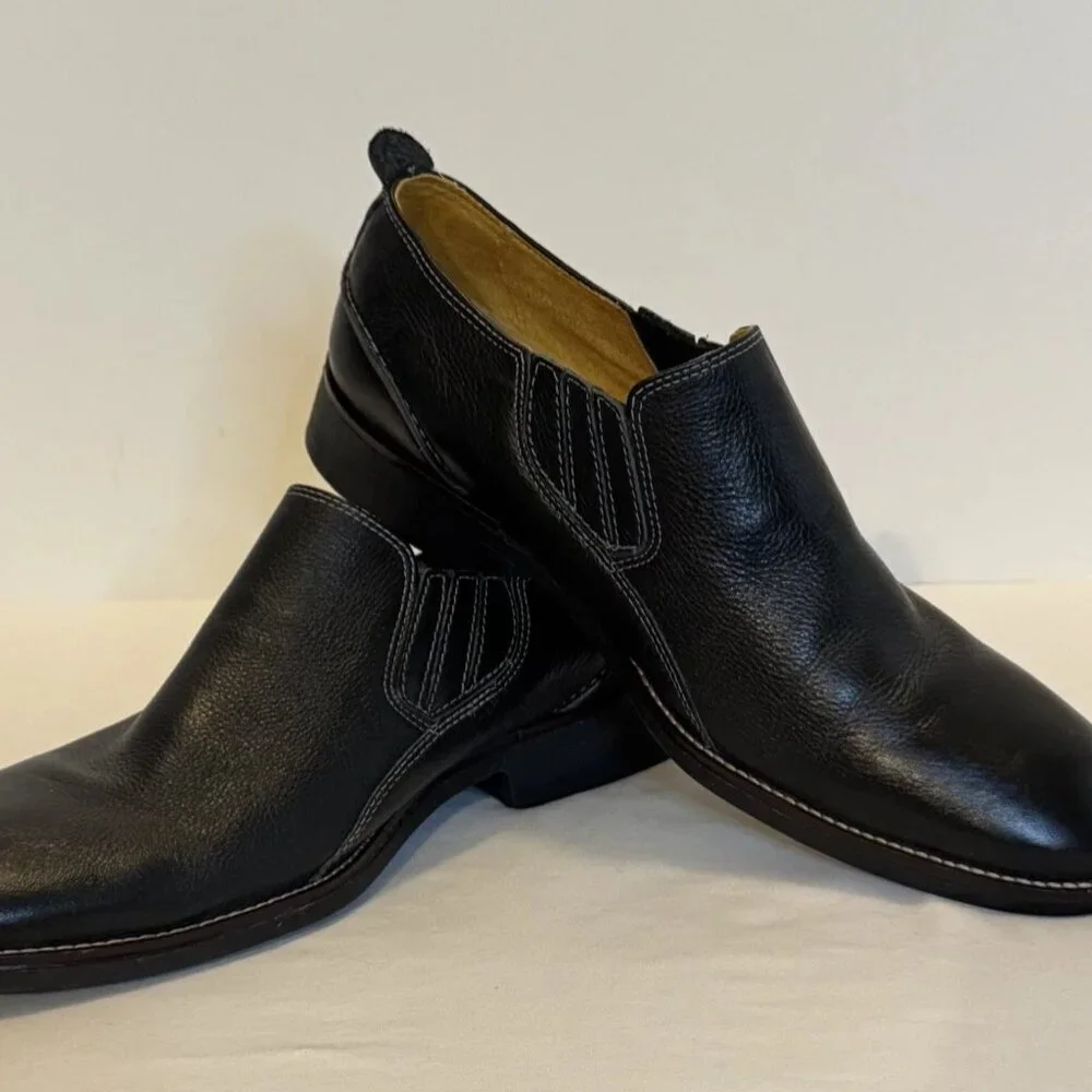 Sandro Shoes M 11.5D Casual Loafers Dress 220066 Black Leather Slip On Low Top